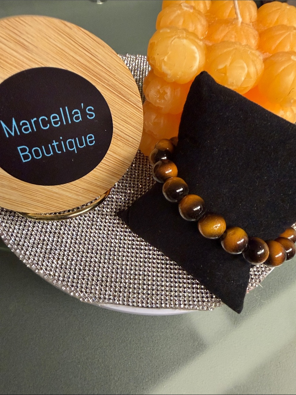 Tiger Eye Bead semi precious stone Bracelet - Brown
